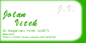 jolan vitek business card